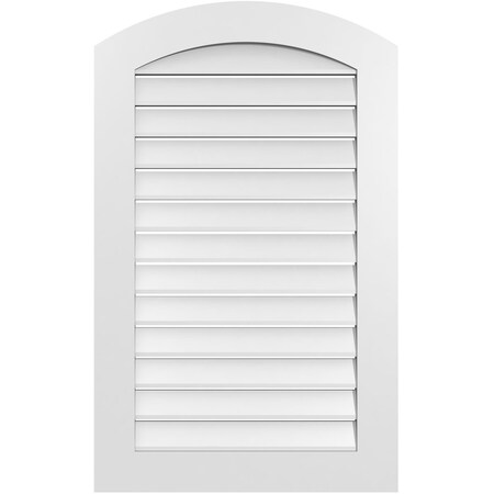 Ekena Millwork Arch Top Surface Mount PVC Gable Vent: Non-Functional, w/ 3-1/2"W x 1"P Standard Frame, 26"W x 40"H GVPAR26X4001SN